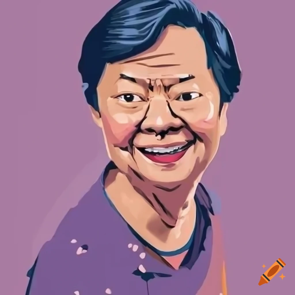 Ken Jeong In A Modern Simple Illustration Style Using The Pantone Spring Fashion Color