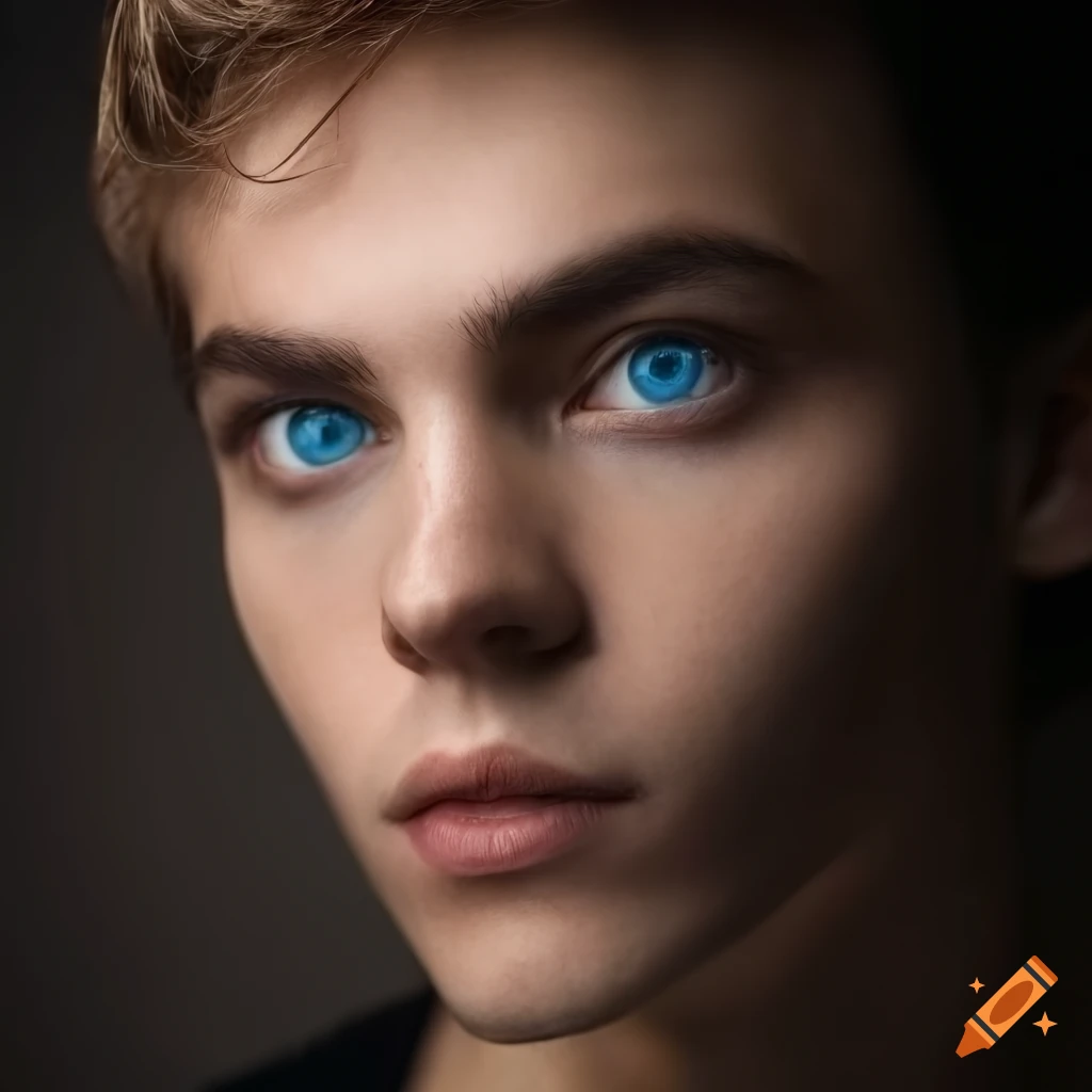 Portrait Of A Handsome Man With Striking Blue Eyes