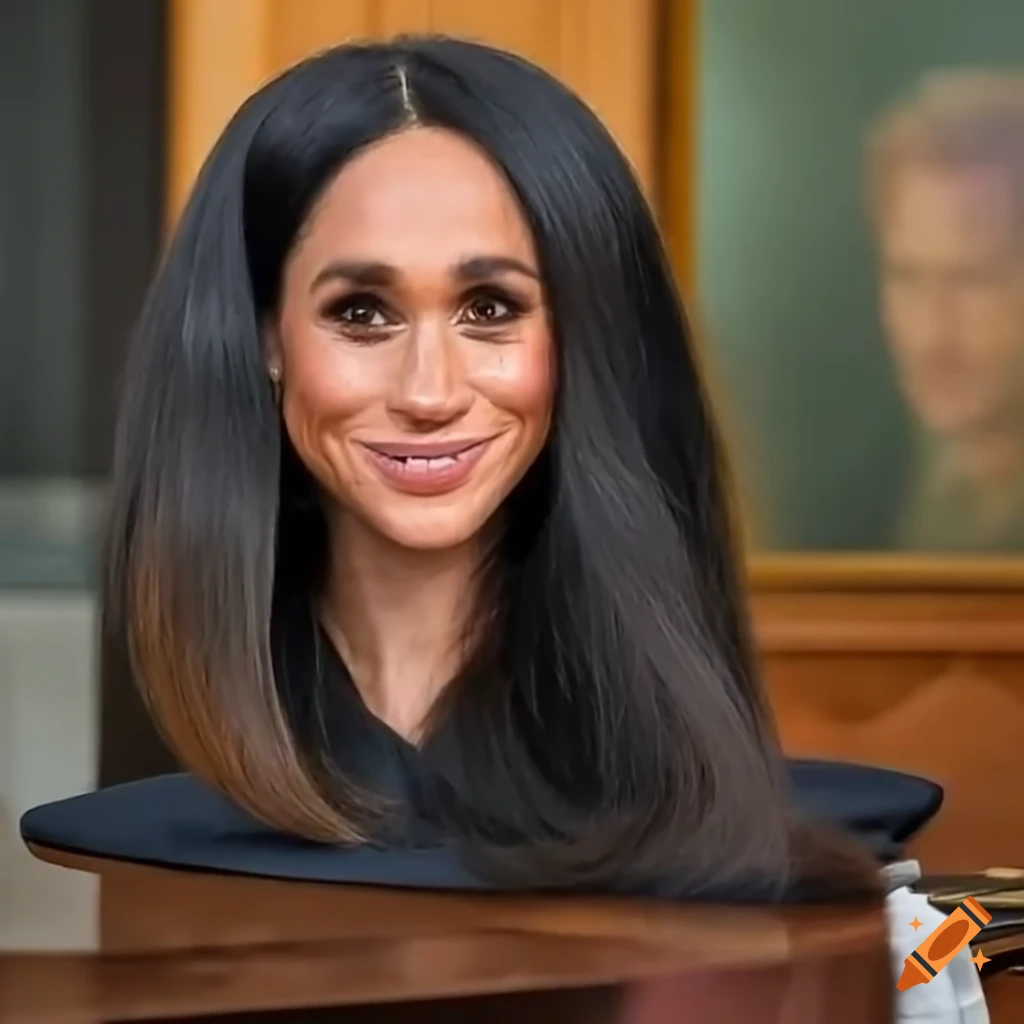 Meghan Markle Styling Head With Long Hair On Craiyon
