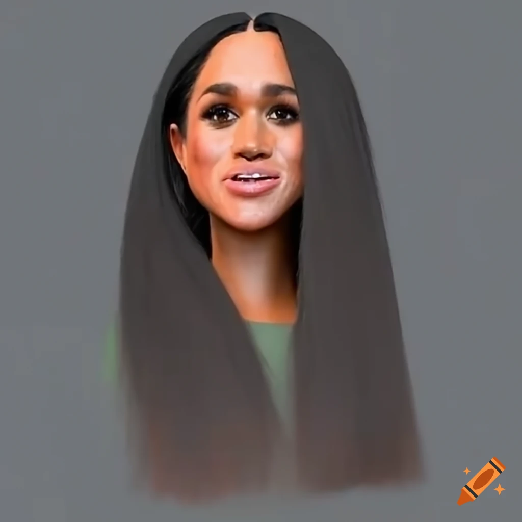 Realistic Styling Head Of Meghan Markle With Long Hair On Craiyon