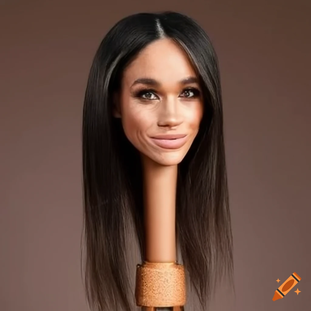 Lifelike Meghan Markle Styling Head With Long Flowing Hair On Craiyon