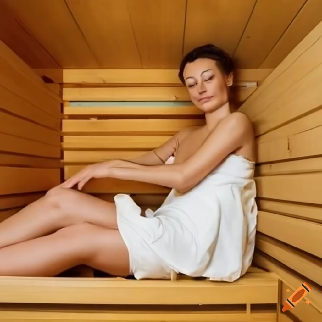 Woman Enjoying Sauna Session