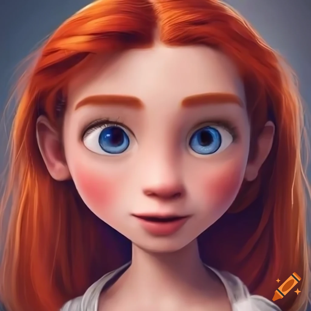 Pixar Character With Red Hair And Blue Eyes On Craiyon