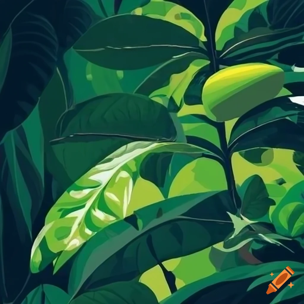 graphic illustration of coffee bean trees