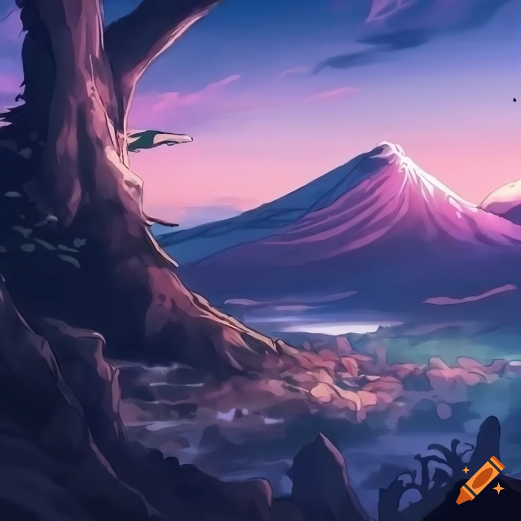 HD wallpaper of a Japanese landscape in Dororo style
