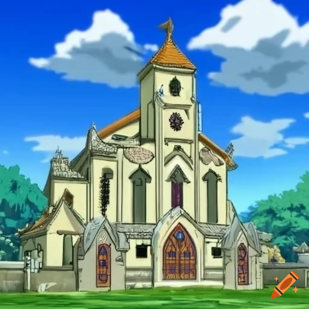 Anime Landscape: Anime Gothic Church Background