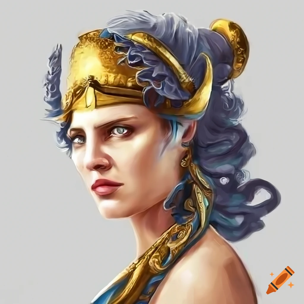 Athena goddess of greece side face, photorealistic, high detailed ...