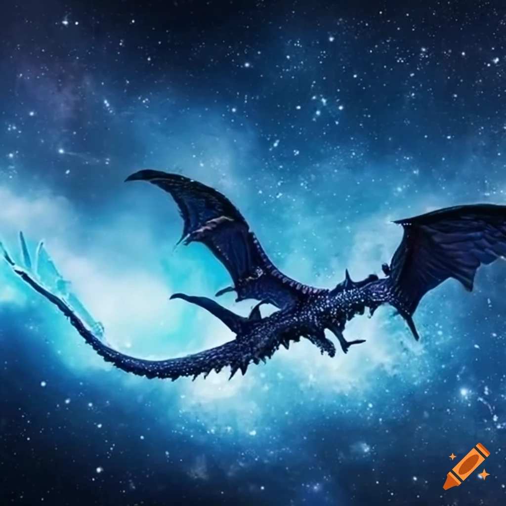 real dragon flying in the sky