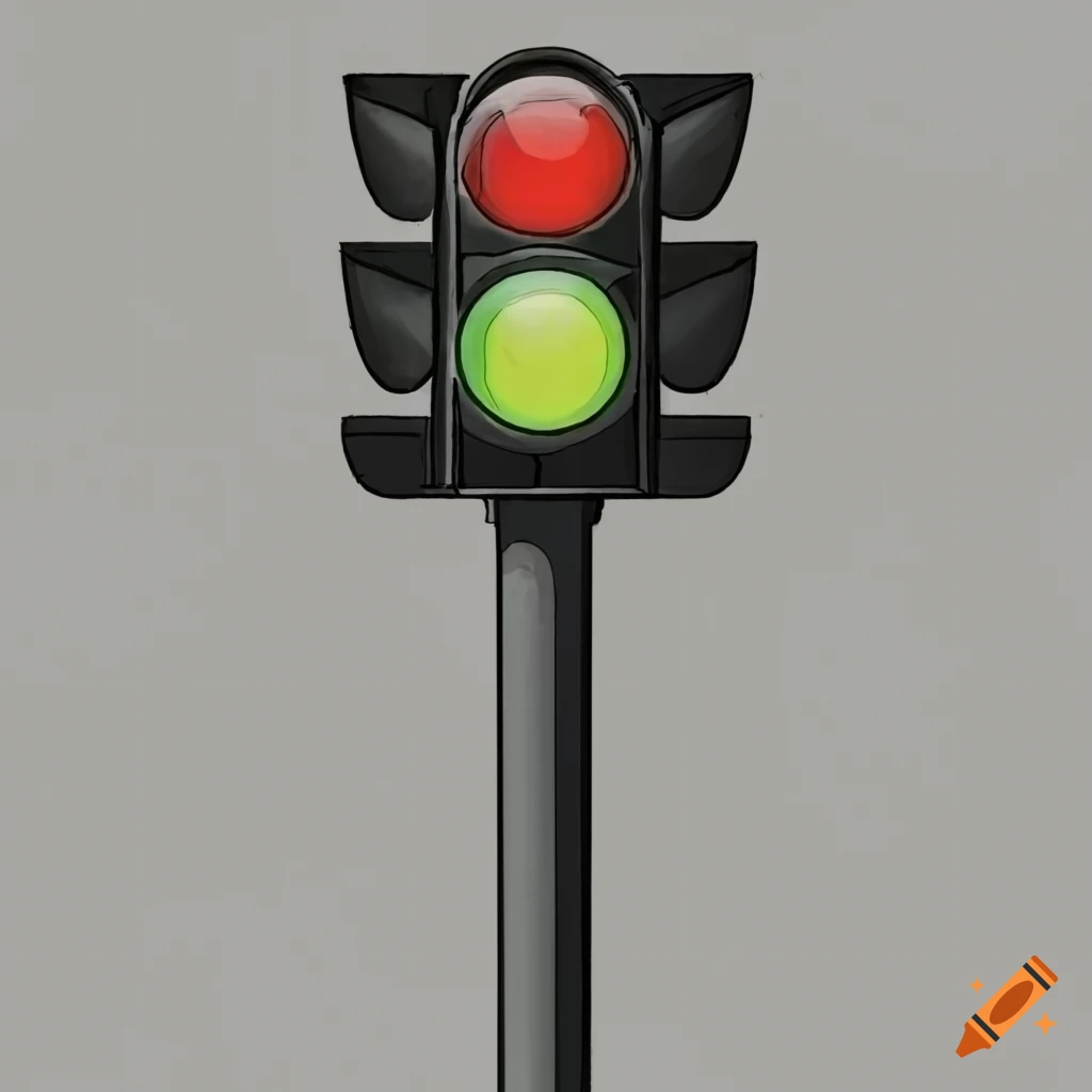 Royalty-Free (RF) Clipart Illustration of a Childs Sketch Of A Boy By A Red Traffic  Light by Prawny #216808