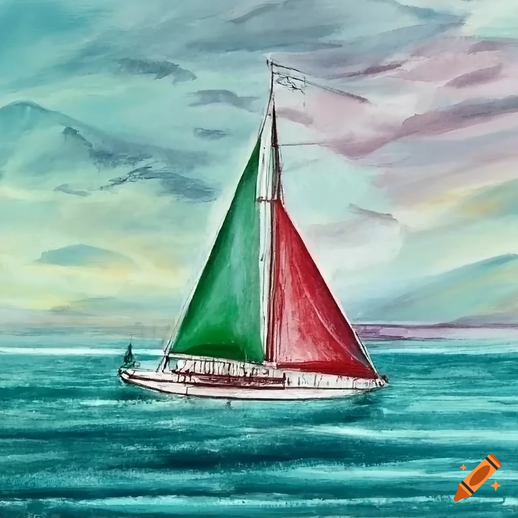 Boat simple drawing with oil pastel colours - YouTube