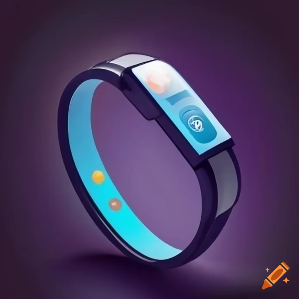 A smart bracelet with a futurist look and feel, with a high-tech ...