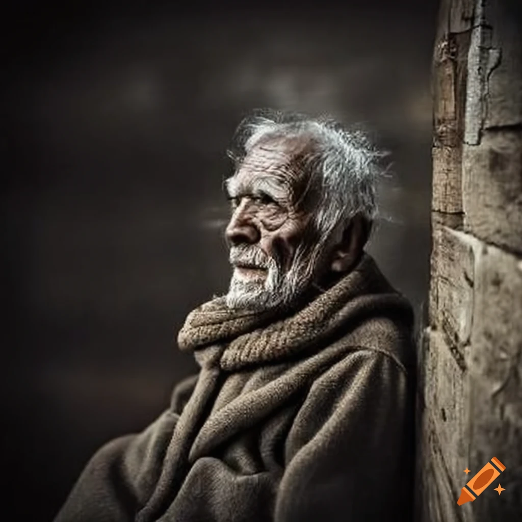 An Old Poor Man In The Cold On Craiyon