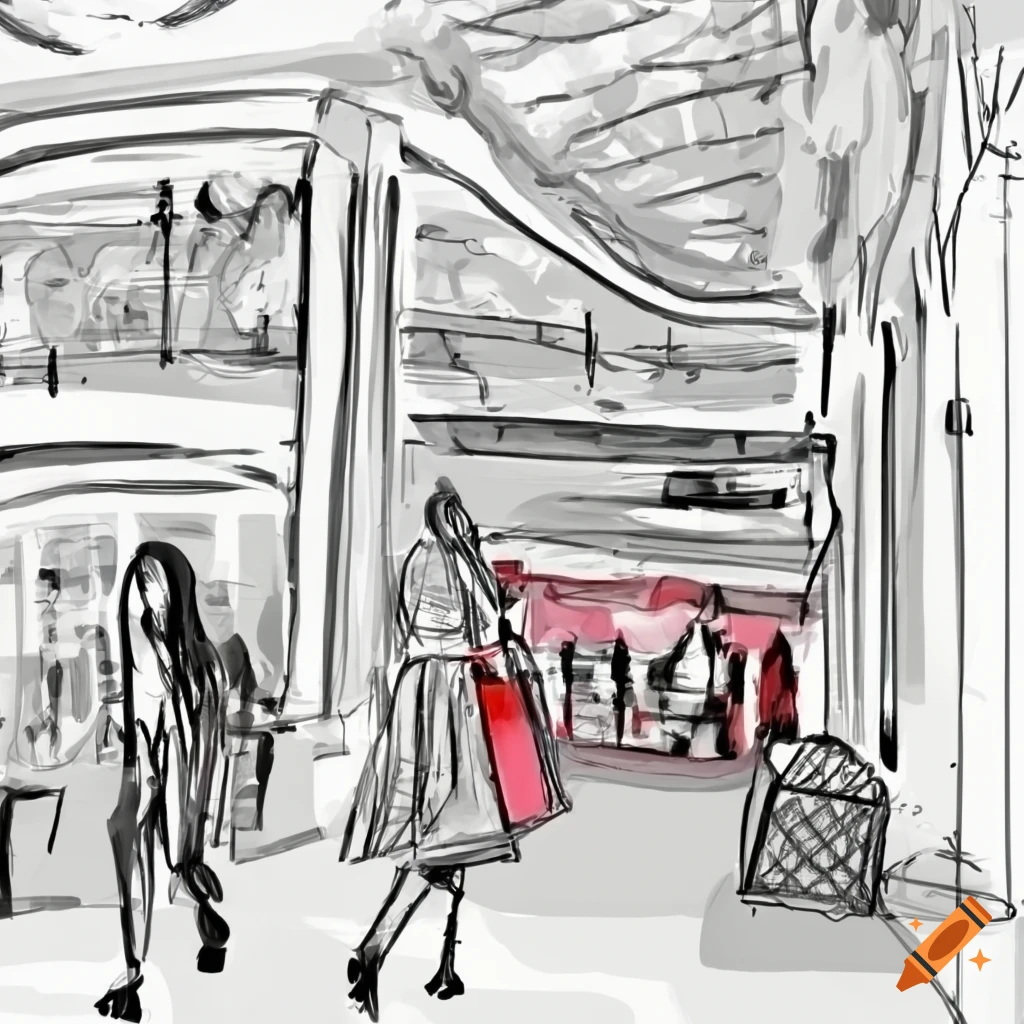 shopping mall sketch