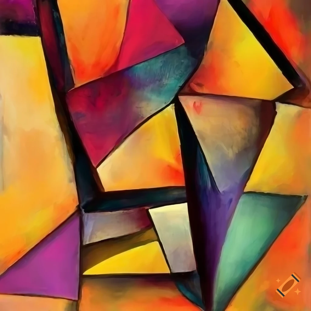 Abstract cubist wild textured enthusiasm