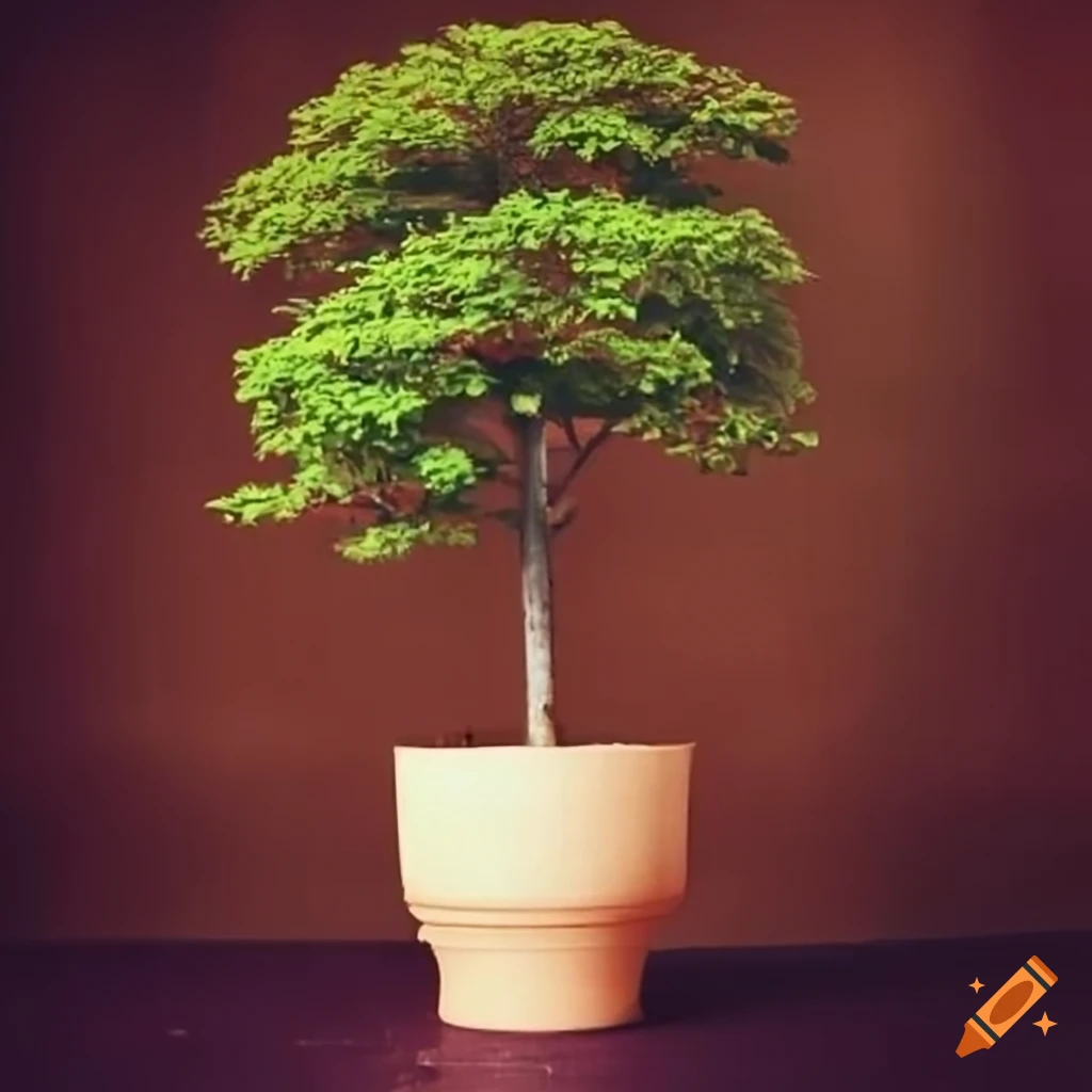 A small tree in a large pot color full-size on Craiyon