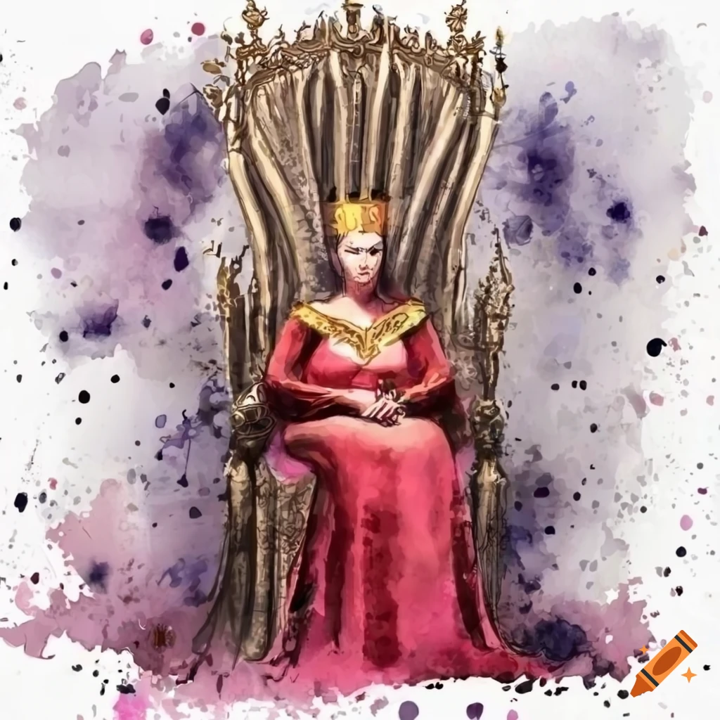 queen on throne drawing