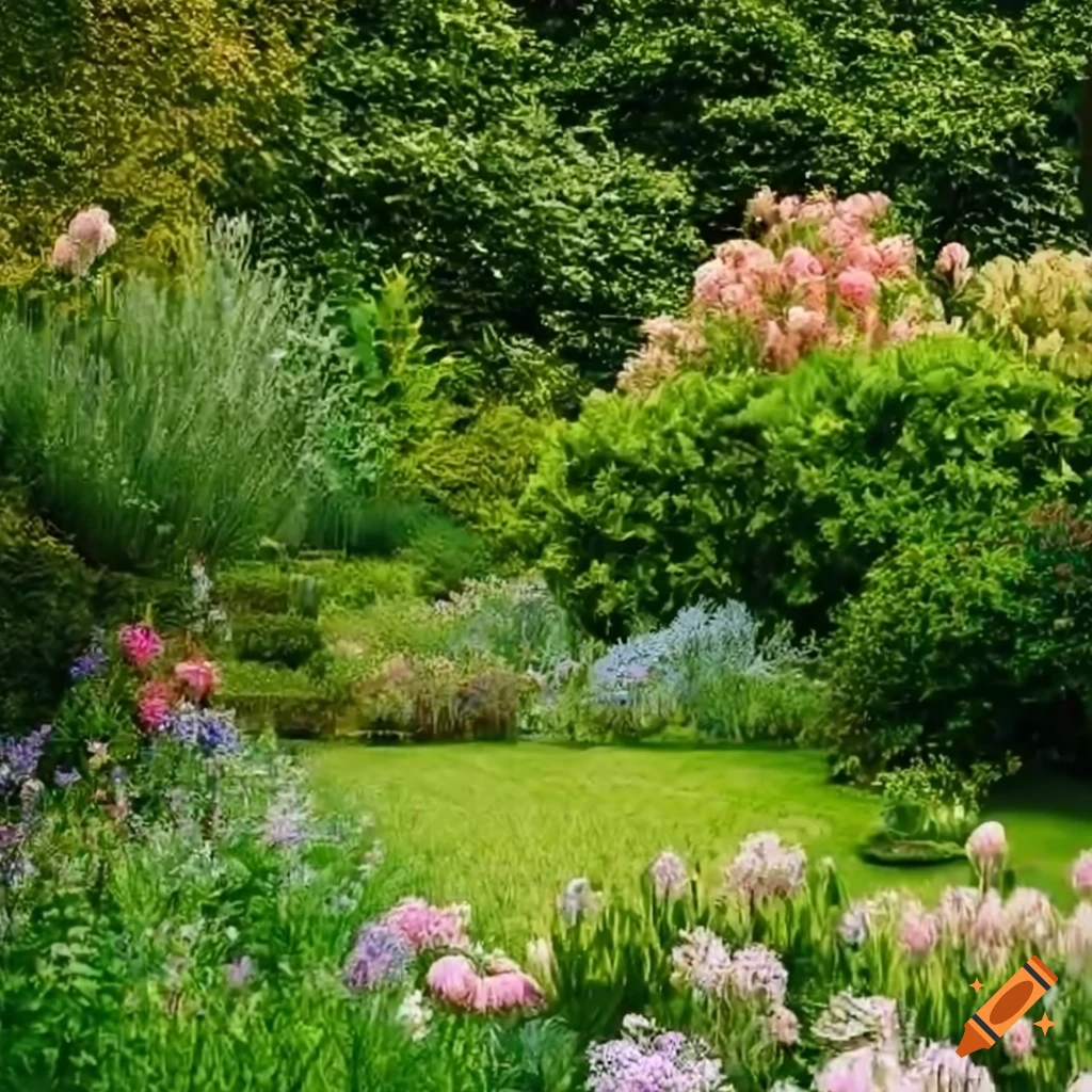 An english cottage garden, photographed in the style of world famous ...