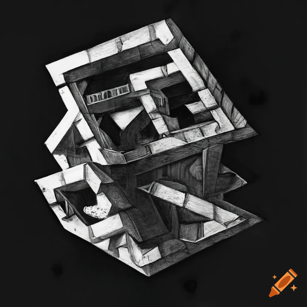 Impossible Spaces Layout Impossible space escher on Craiyon
