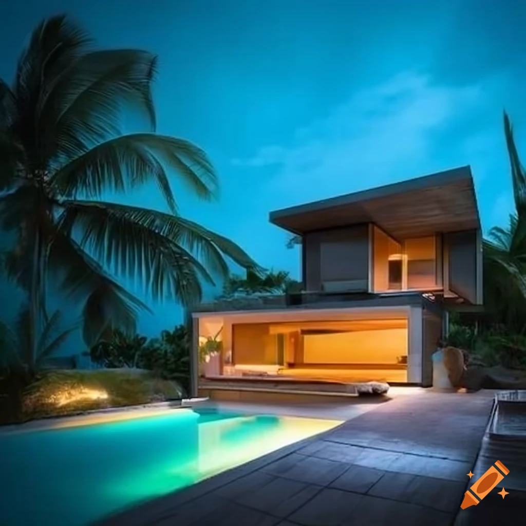 A Contemporary Modern Beach House With Fantastic Tropical Environment 
