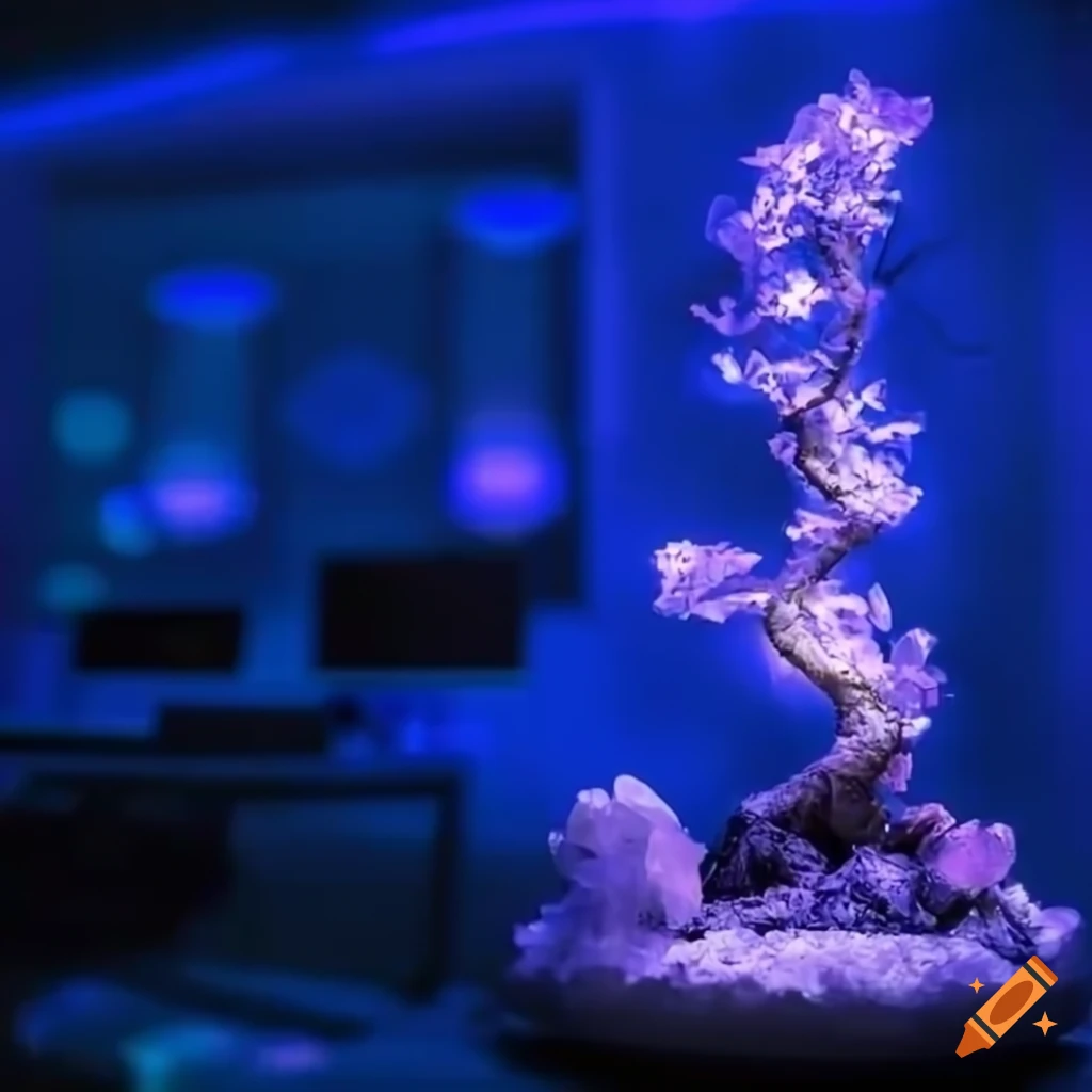 Neon light bonsai tree sculpture on Craiyon