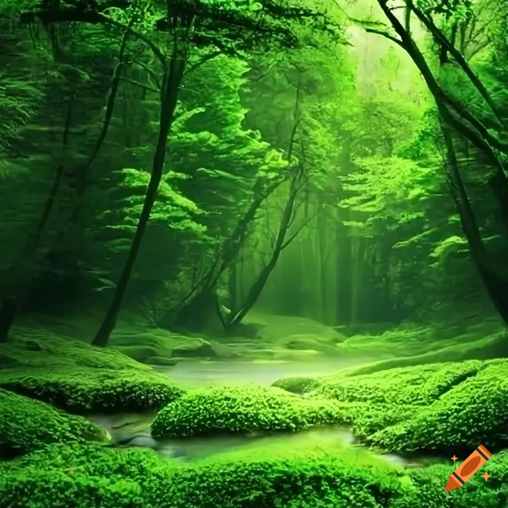 Lush Green Forest High Definition On Craiyon