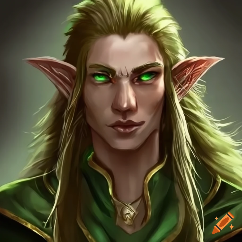 Male elf with long hair