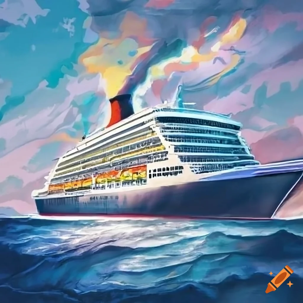 Original Art Work ..ms CARNIVAL PARADISE...cruise ship...CCL .. new hull  color | eBay