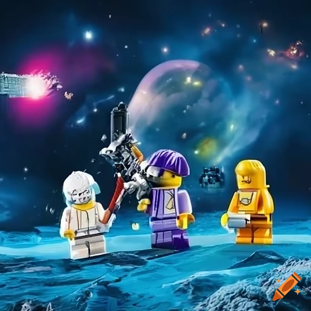 Lego astronaut reading a book inside a rocket on Craiyon