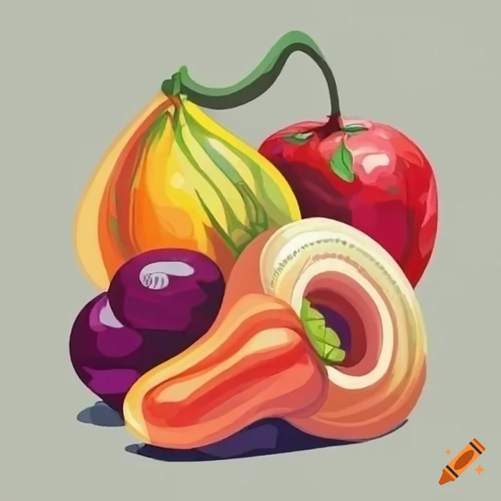 Fruits and vegetables in Pencil Colour Sketch Simple Style illustration  Stock Vector Image & Art - Alamy