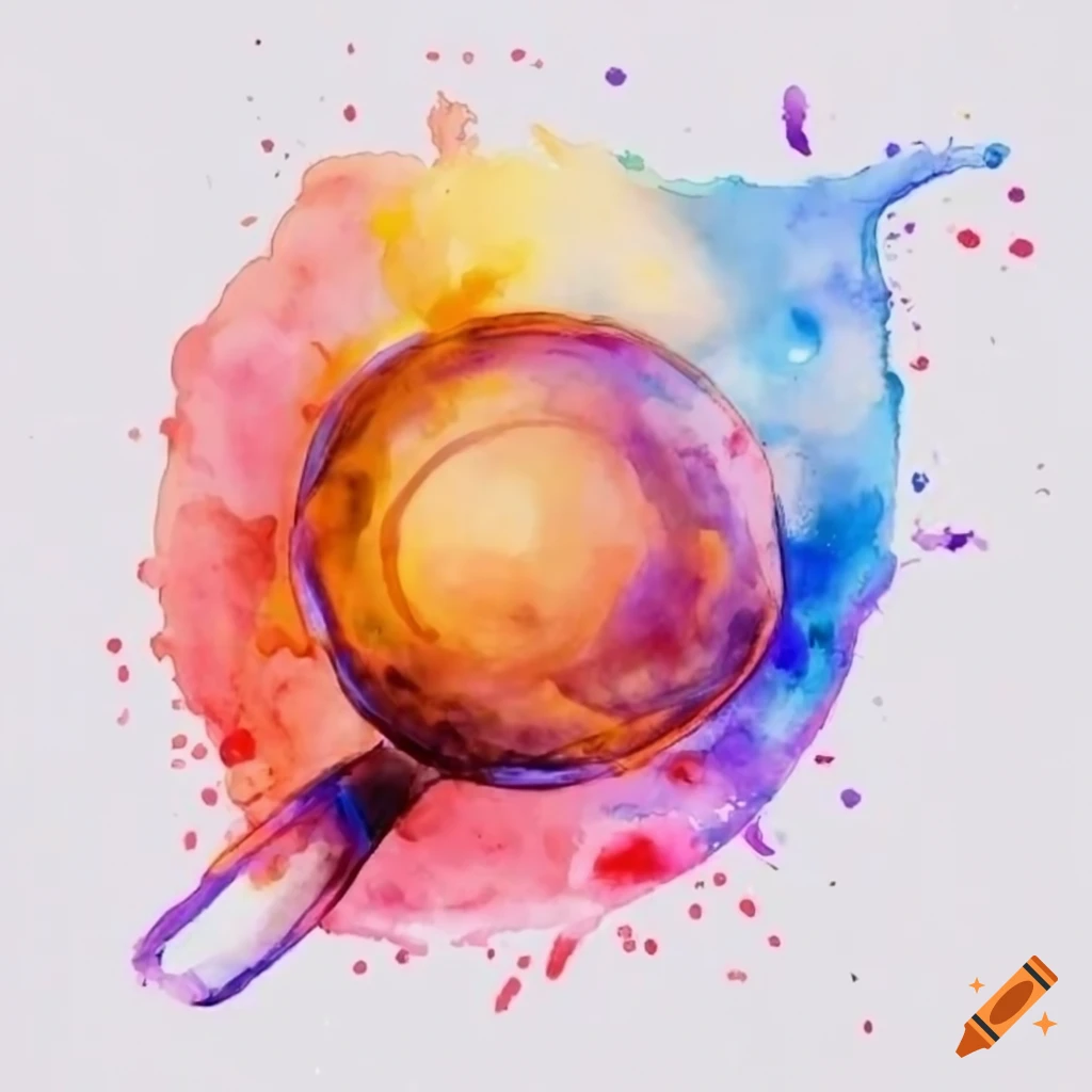 Watercolor illustration of paint palette and brushes with white background  on Craiyon