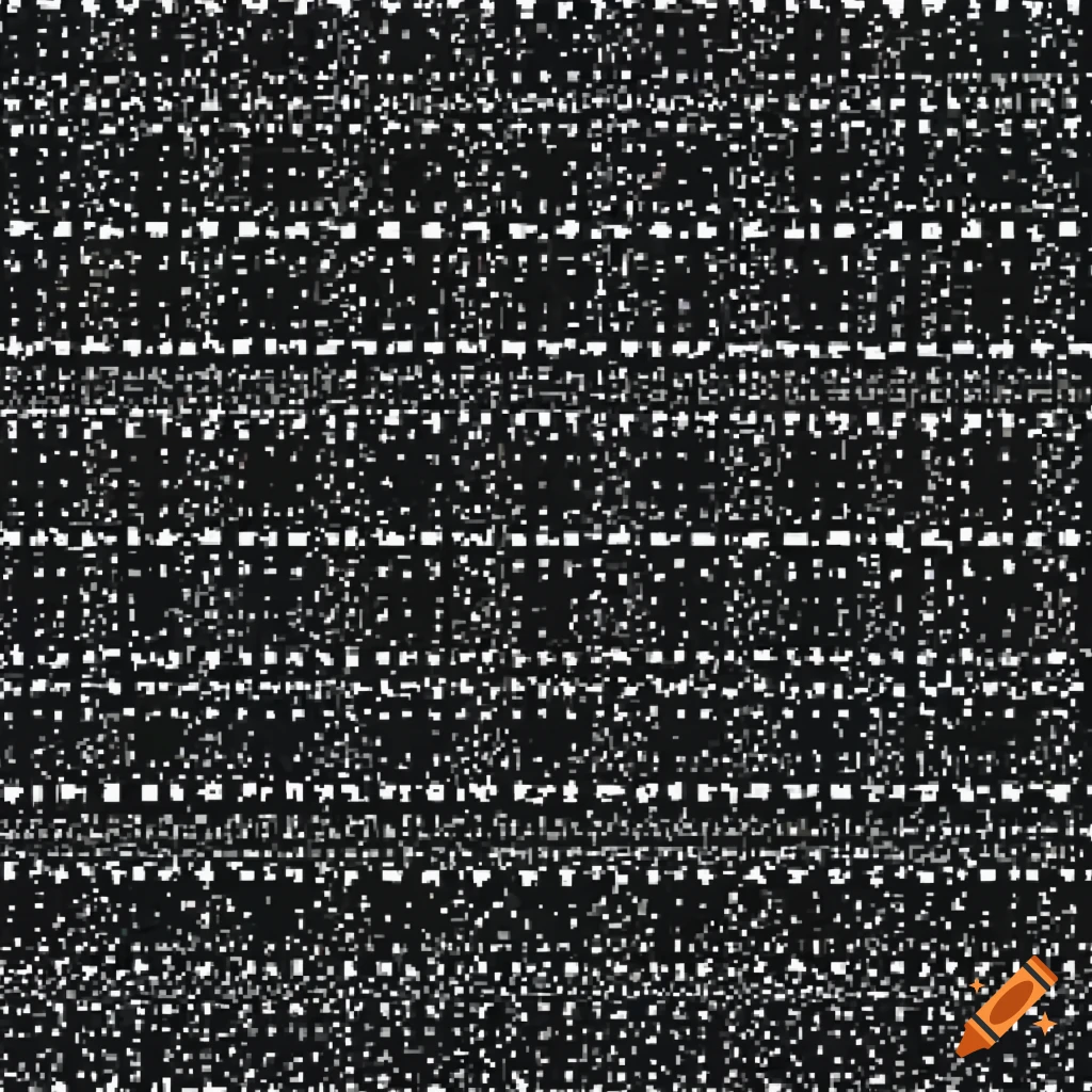 A black and white dot pattern in retro pixel art