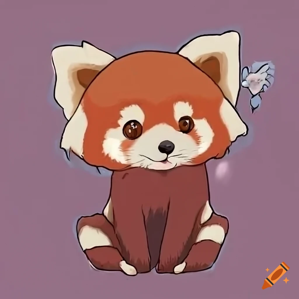 Cute Red Panda Drawing, HD Png Download - vhv