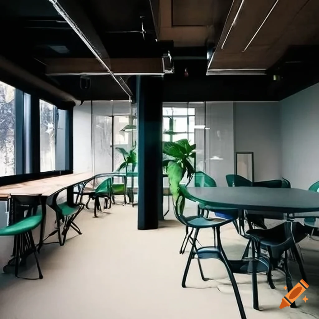 A modern, spacious commercial rent space with floortoceiling windows