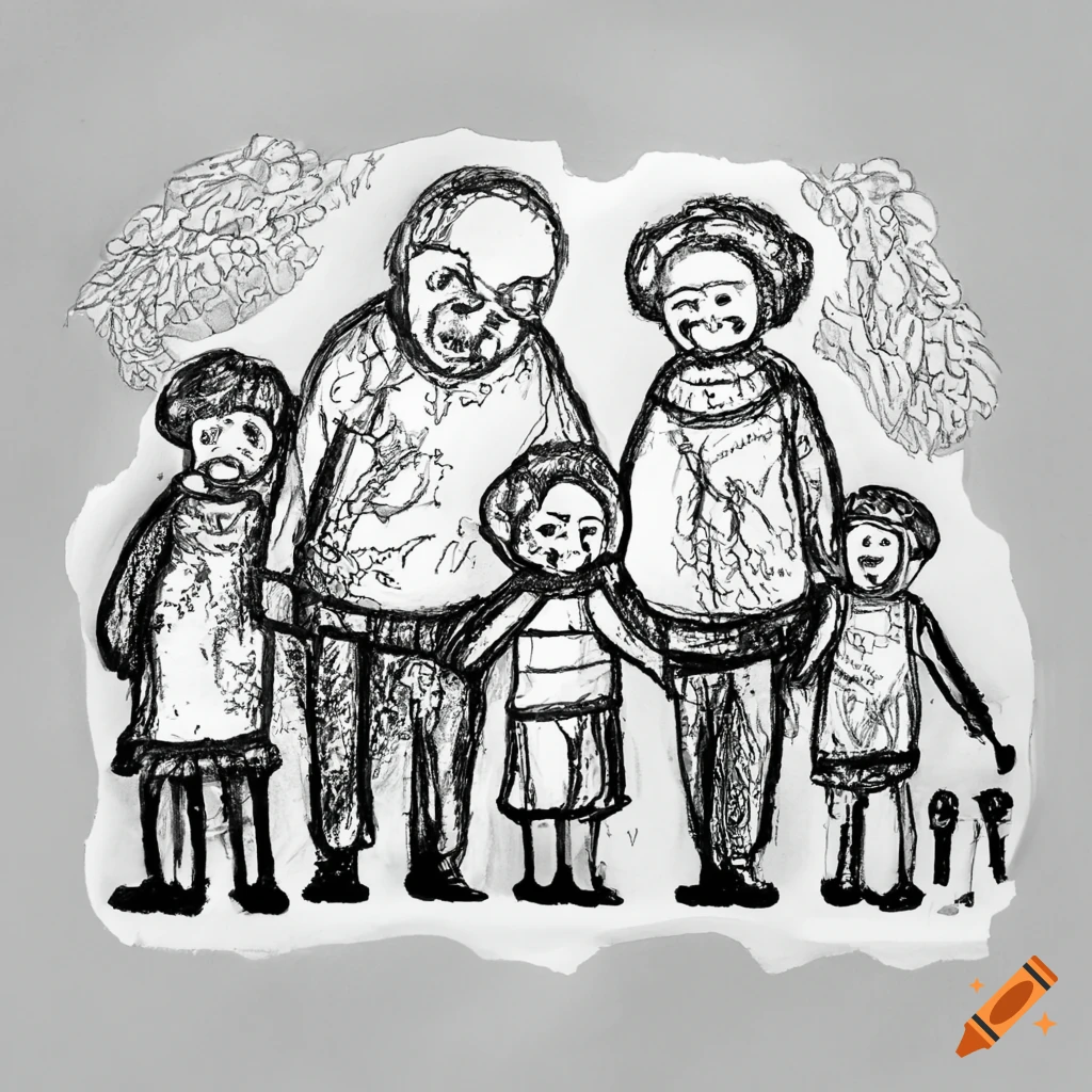 Illustration Of A Family Planting A Joint. Freehand Drawing Illustrating  The Learning Process Of Plant Growing. Family Drawing, Two Sisters Spending  Time Together Stock Photo, Picture and Royalty Free Image. Image 145930663.