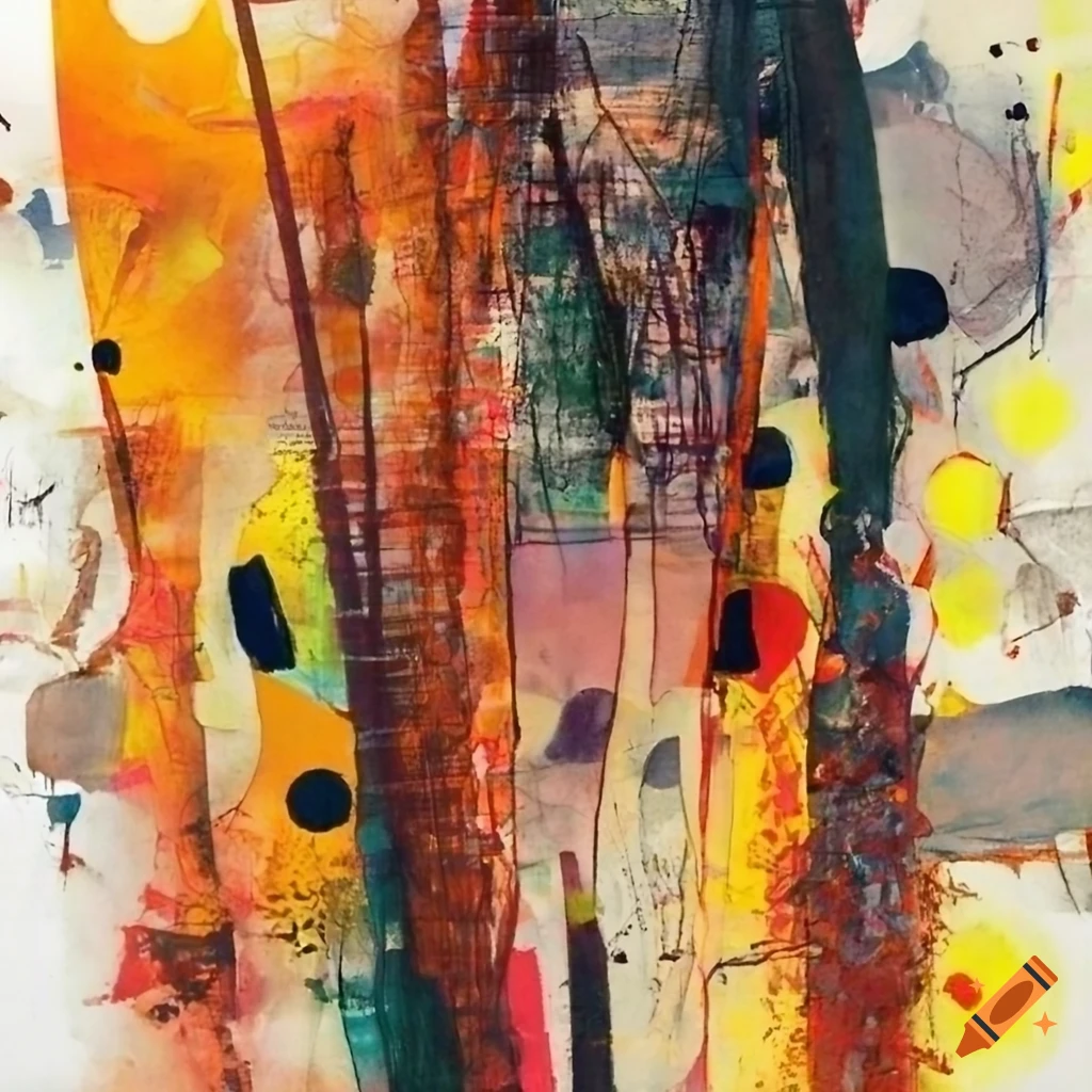Mixed - media collage abstract painting in the style mark bradford ...