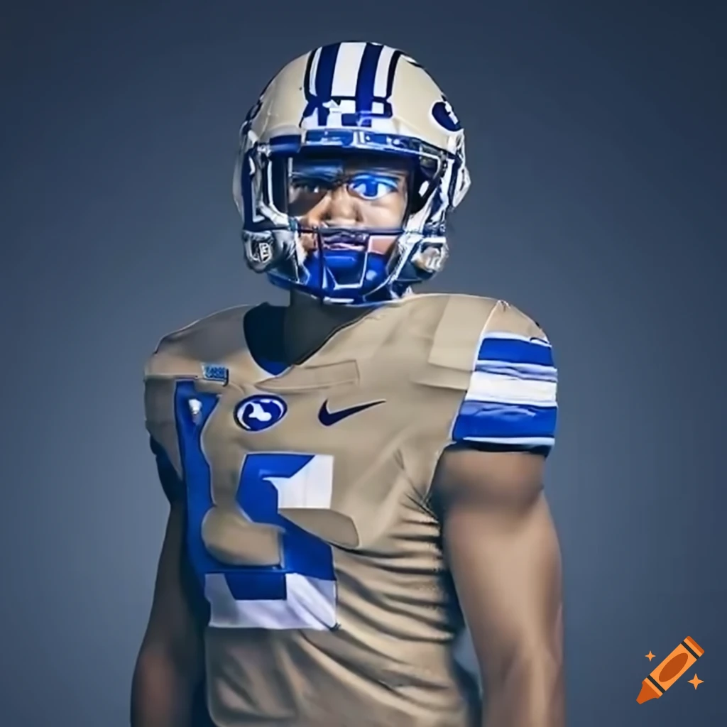 Byu football uniforms with the jersey being royal blue and side
