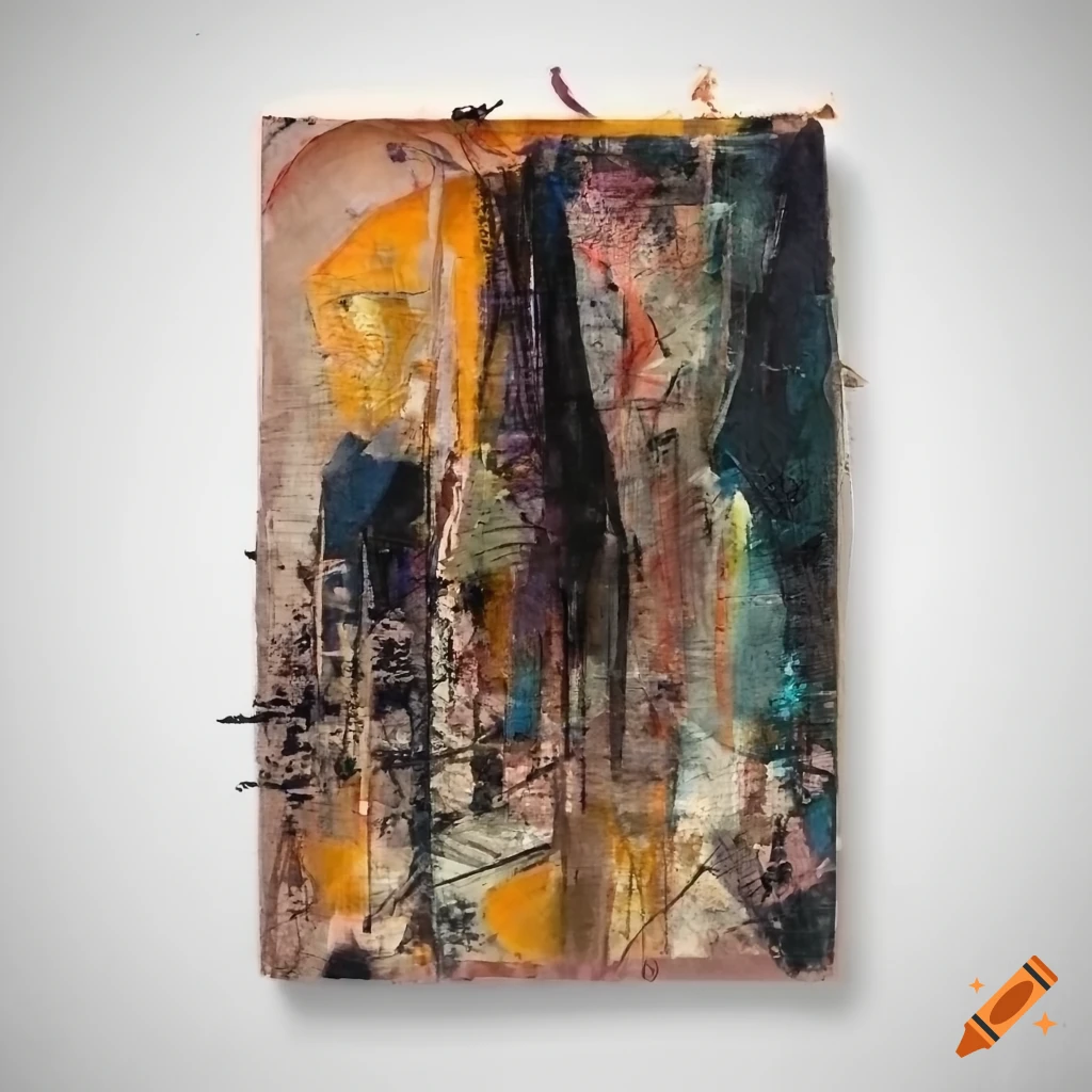 Mixed - media collage abstract painting in the style mark bradford ...