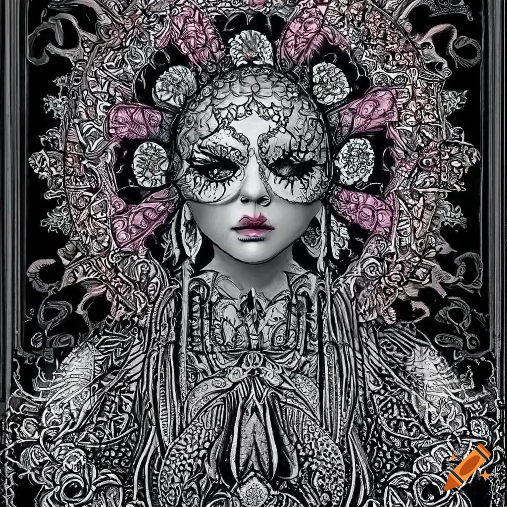 Gothic coloring page mandala