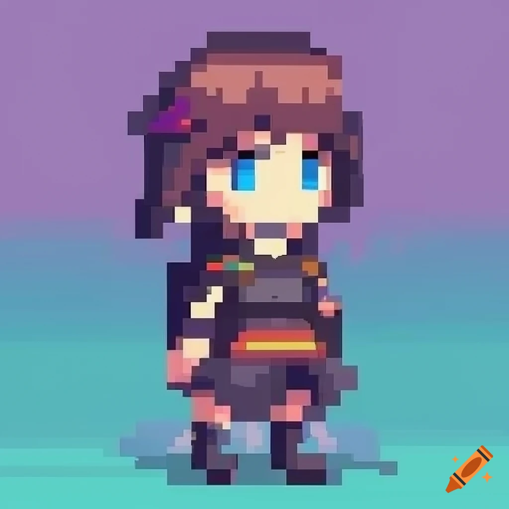 8bit cute anime girl pixel art | Stable Diffusion