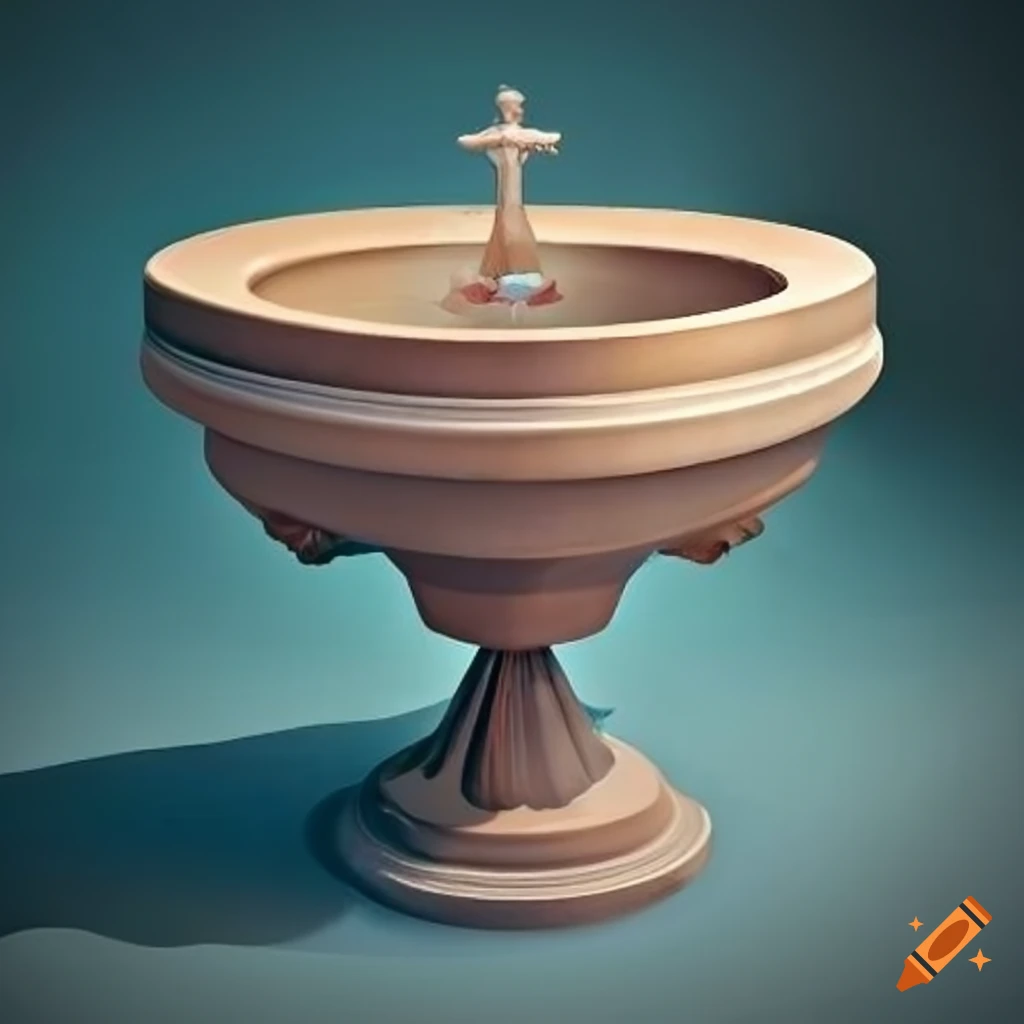 Image of a baptismal font on Craiyon