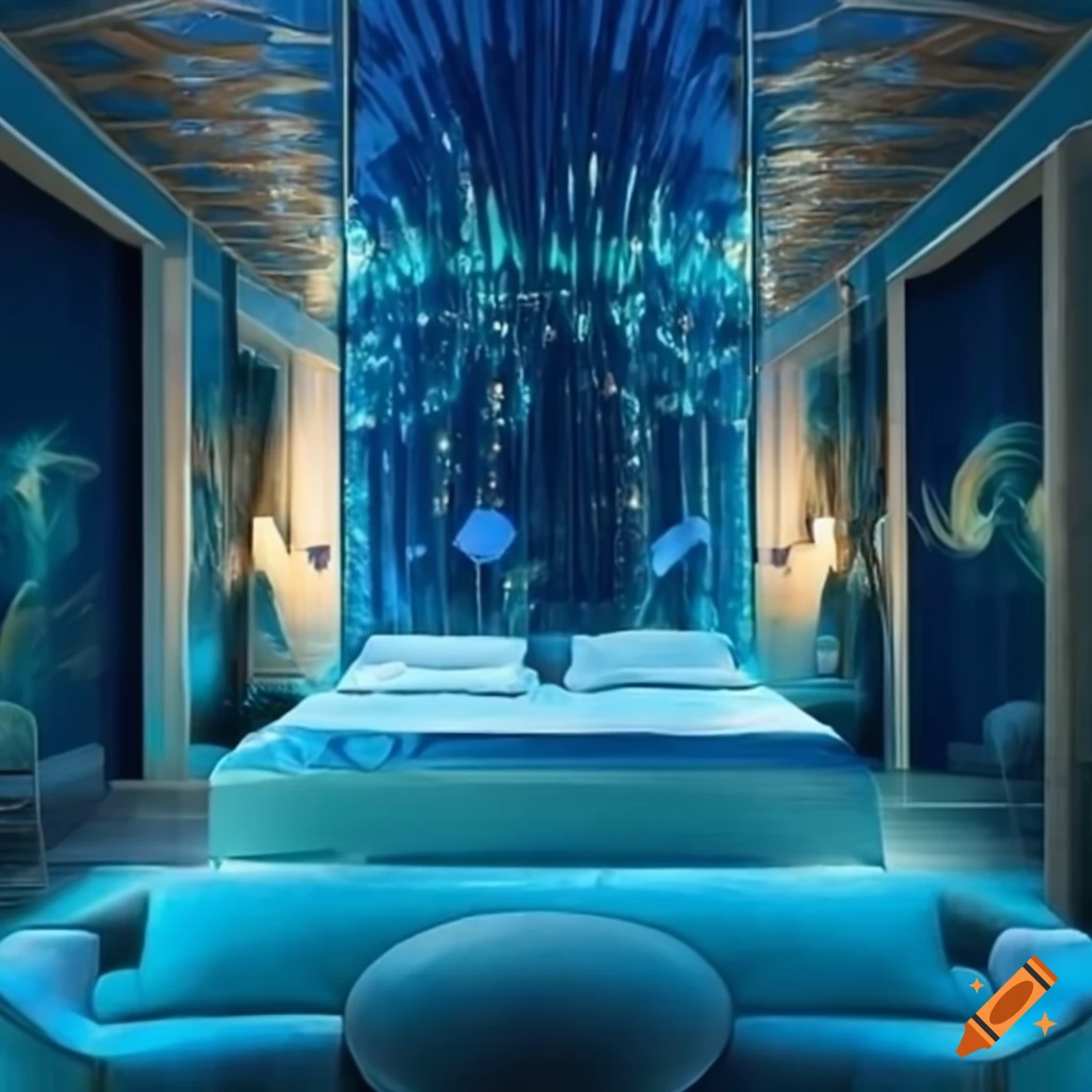 Chambre d'hôtel luxe avec une décoration immersive jungle on Craiyon