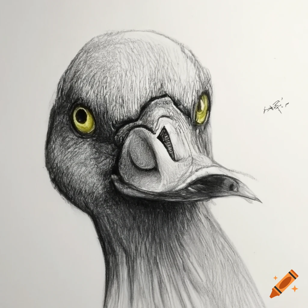 Can i have a drawing of an angry duck