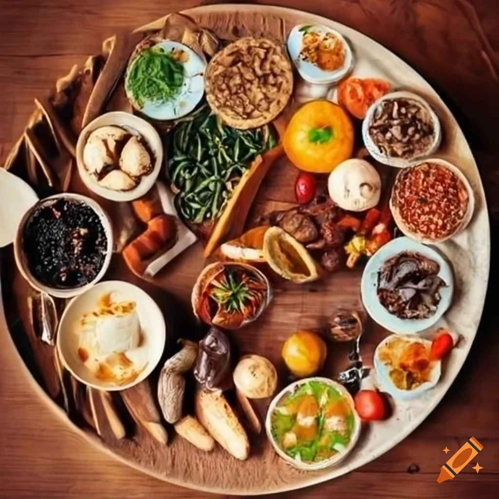 Table Full Of Food From Different Cultures Around The World On Craiyon