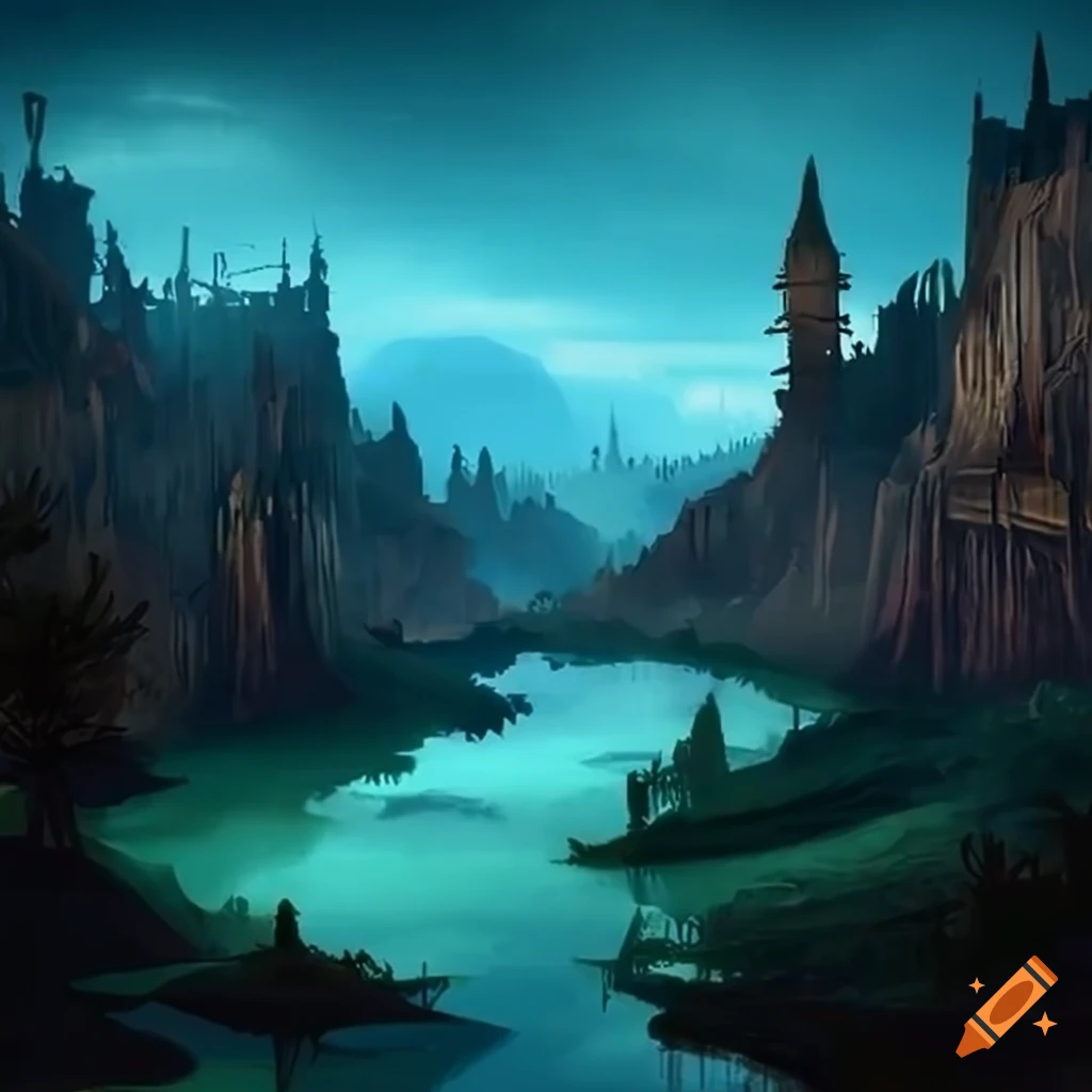 A fantasy landscape for a video game