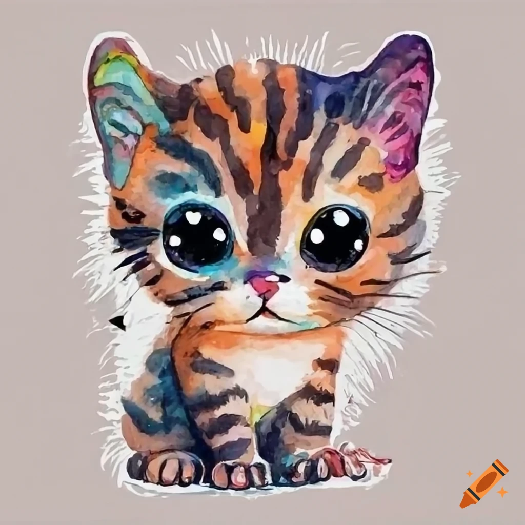 Cat Kitten Drawing, color shading, mammal, cat Like Mammal, animals png |  PNGWing