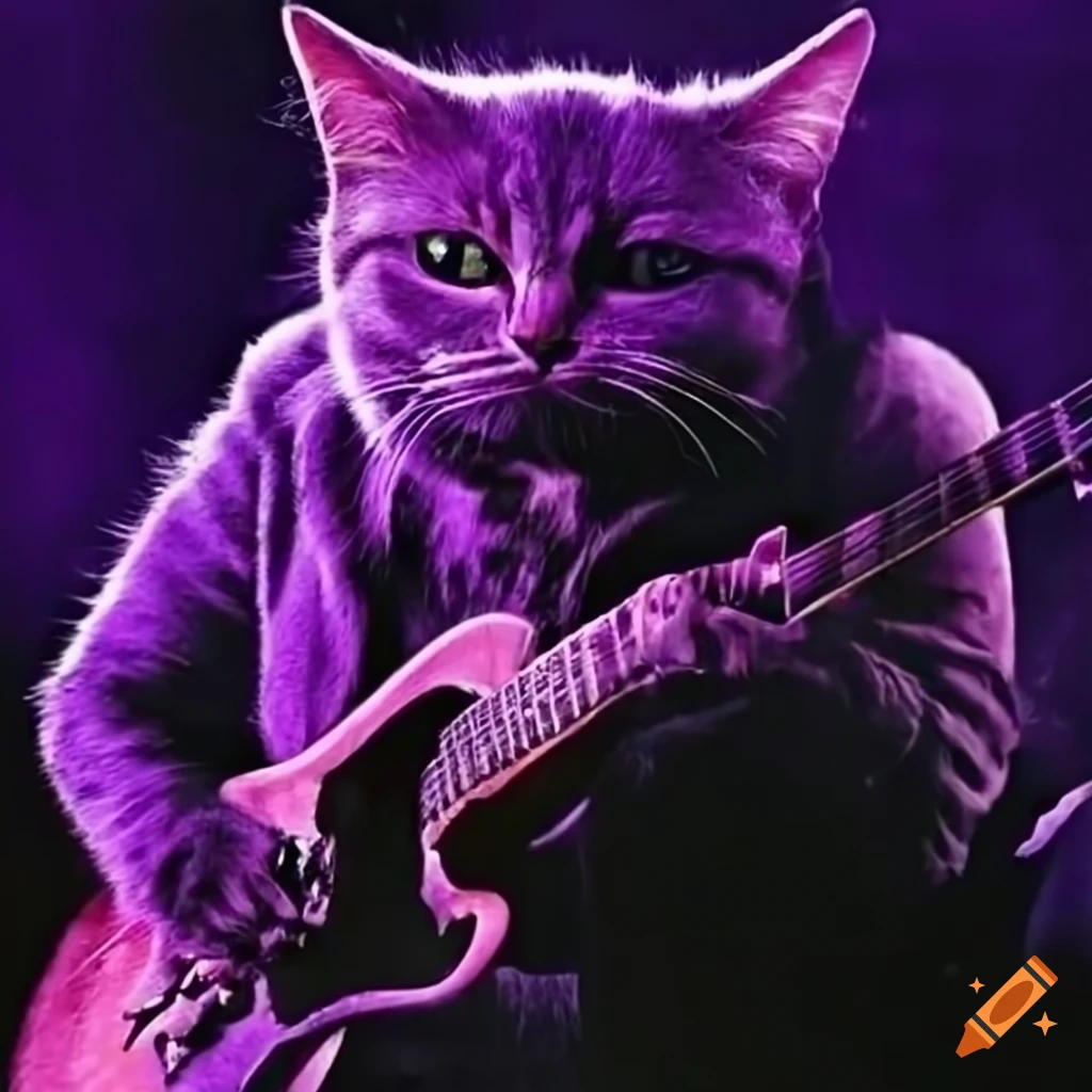Blues music, cats, blues music, purple on Craiyon