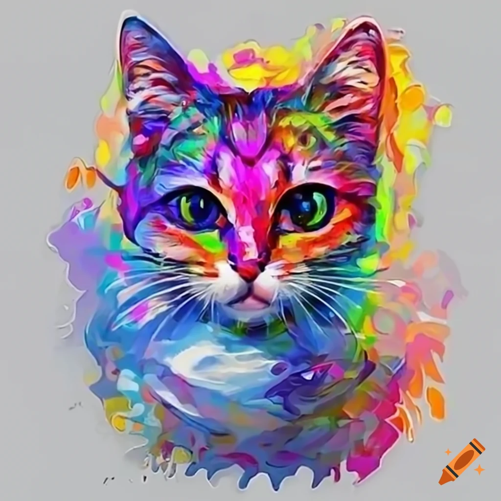 Cartoon cat sticker on Craiyon