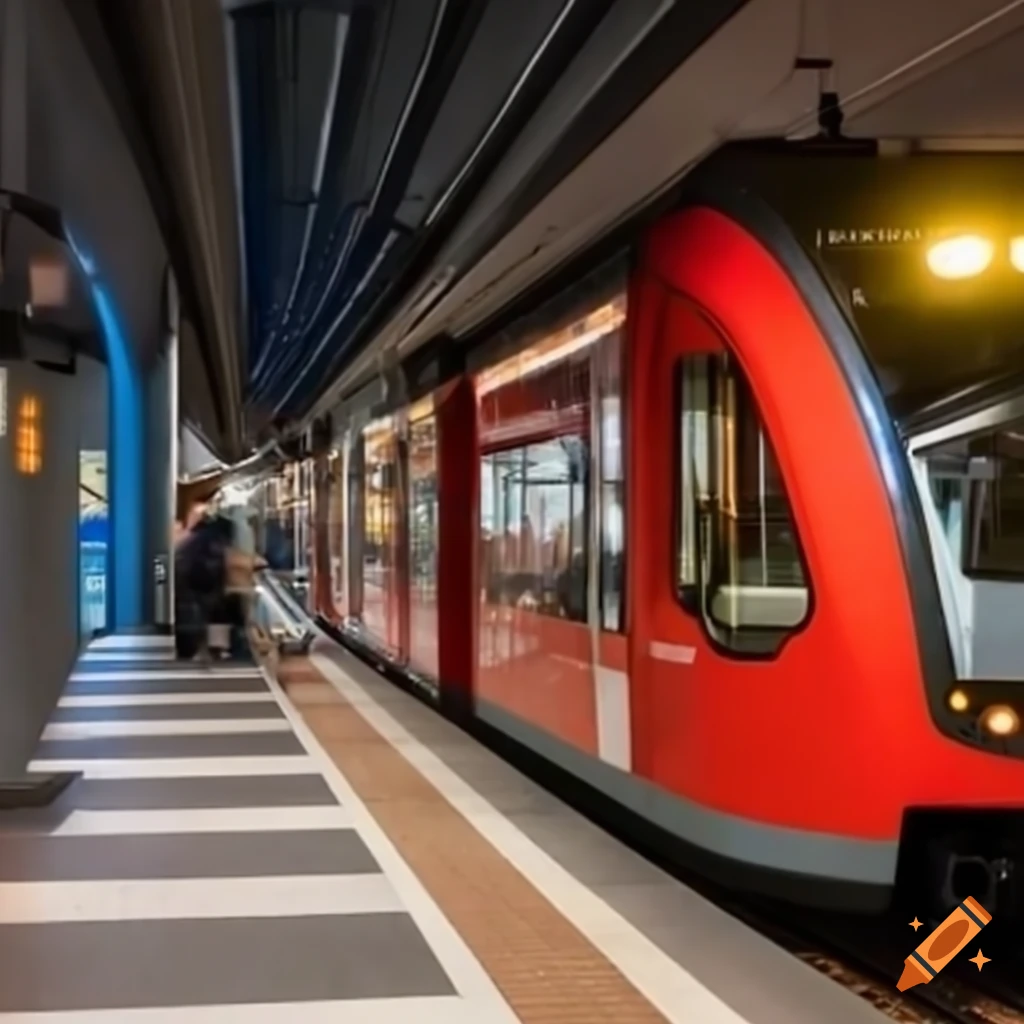 A modern train in germany's urban transit system on Craiyon
