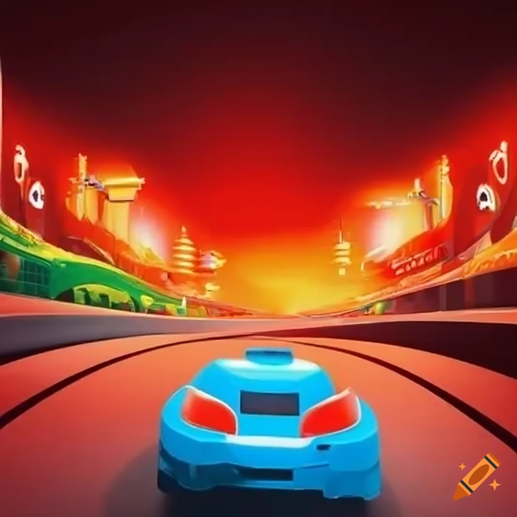 Toy Race Track With Two Fast Cars Racing On Craiyon toy-race-track-with-two-fast-cars-racing-on-craiyon