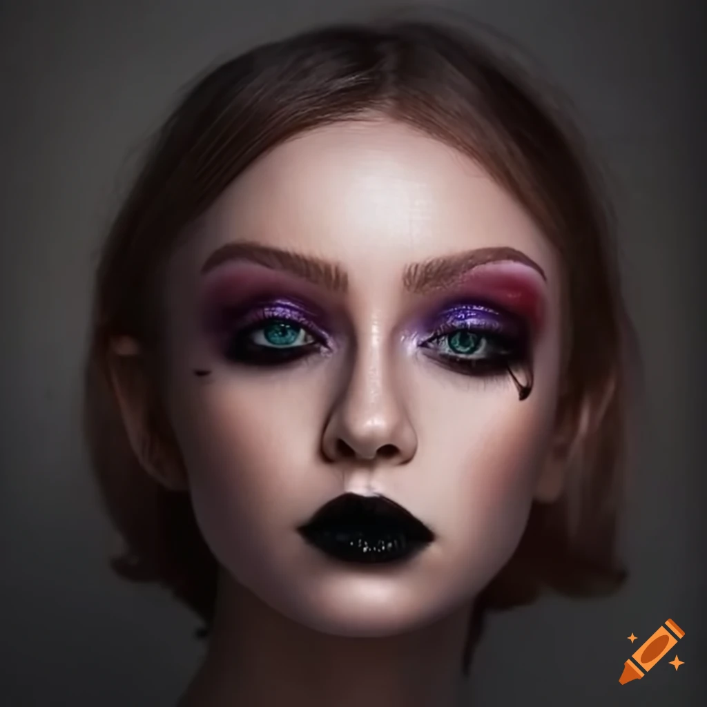 Makeup look based on sadness on Craiyon